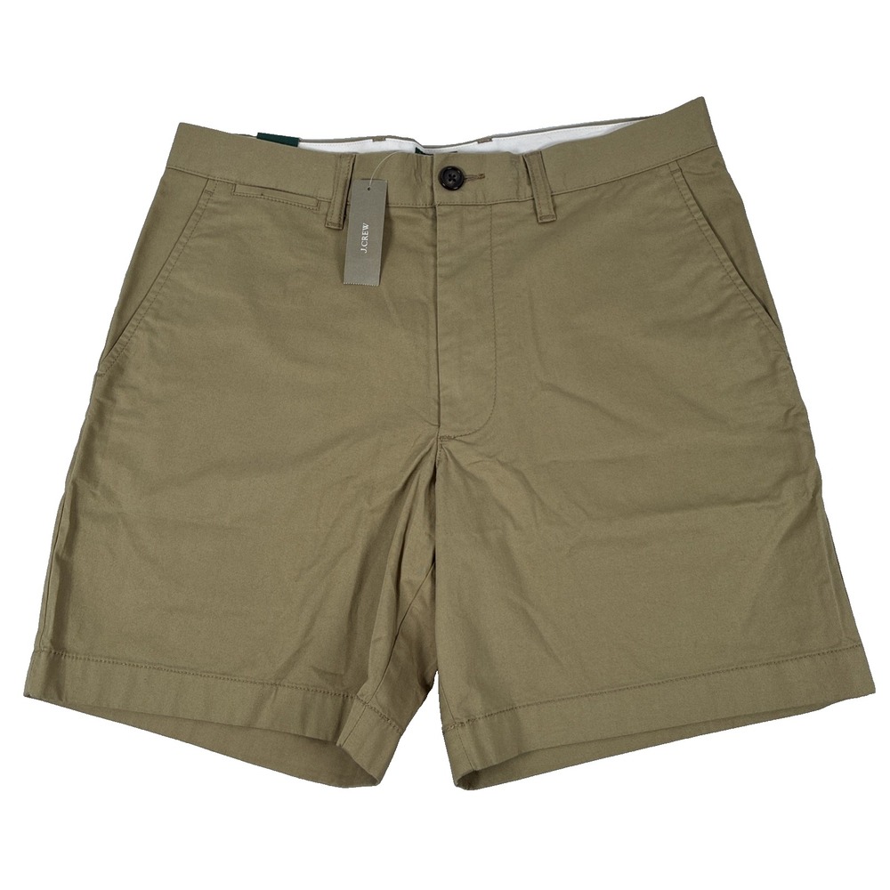 New Mens J. Crew Portsider Shorts Size 30 NWT 7" Length Khaki Green